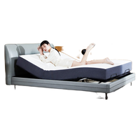 8H 电动床 Feel真皮智能电动床X 多功能可升降带床垫大床轻奢双人床 智仕灰 1.8M+TZ分区弹簧床垫