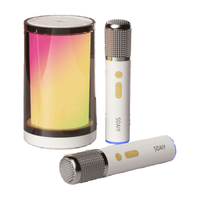 索爱(soaiy)K35M蓝牙琉璃唱歌K歌双麦克风音箱一体式内置声卡智能AI小度点歌家用ktv音响套装便携卡拉ok白 小度语音|六种变声|白色