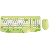 迪摩 2.4g无线 无线键鼠套装  单色背光 青柠乌龙