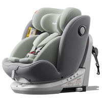 Heekin途悦-德国儿童座椅0-12岁汽车用婴儿宝宝360度旋转i-Size认证 风铃灰MAX(加配遮阳棚+三防面料)