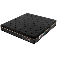 顾家家居 KUKA 智惠系列 8055+90.DK.M1098 皮床+撑腰床垫 极夜黑 180*200cm