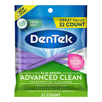 DenTek 德泰克 牙缝刷32支 进口牙间隙刷牙间刷齿间刷成人齿缝隙刷牙签刷I型0.6