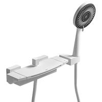 SSWW 浪鲸 卫浴浴缸龙头淋浴花洒枪灰色白色卫生间冷热双控瀑布出水龙头