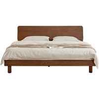 YESWOOD 源氏木语 Seattle/西雅图系列 H90B28 多功能斜靠床 胡桃色 180*200cm 低铺款