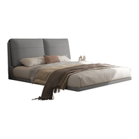 喜临门真皮双人大床主卧现代简约轻奢婚床 云图 s淡藕色气动款1.8x2米