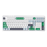 黑爵(AJAZZ)AK980三模热插拔无线机械键盘98配列Gasket结构下灯位RGB灯光客制化键盘2U0 原厂绿透-飞鱼轴-4000mAh