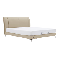 顾家家居 KUKA 轻奢风纳帕皮床双人床卧室羽毛填充B215【柔空白】纳帕皮1.8m