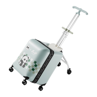 哈秀 HaxiuX1遛娃儿童箱包推车可坐骑溜娃可登机男女孩宝宝遛娃行李箱 胖达经典版