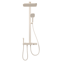 箭牌（ARROW）花洒大置物方管淋浴奶白色卫浴全铜钢琴键花洒套装AE34191MZMKW2