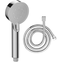 移动端、京东百亿补贴：裕津 增压莲蓬头 手持五档大面板喷淋头带软管全套5145