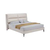 CHEERS 芝华仕 真皮床奶油风极简高箱双人主卧室大软包婚床带床垫C078白高脚1.8 米白色高脚款1.8米+护脊款床垫