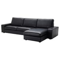 IKEA宜家KIVIK奇维三人真皮沙发头层牛皮欧式简约时尚客厅家居