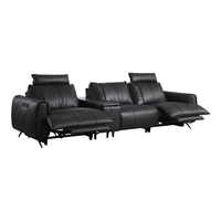  顾家家居 KUKA  智惠系列 90.YG.6688 意式真皮沙发 三人位双电动带几带智能右 魅影黑