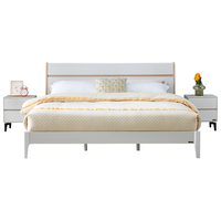 QuanU 全友 126101B 简约实木床 浅灰色 1.5m床