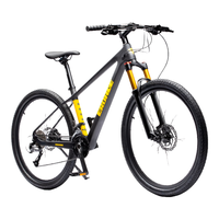 EROADE德国碳纤维自行车成人山地车超轻越野变速油碟气压减震男女青少年 【碳纤纹】黑黄【全国发】 26寸-适合160-180cm 9速