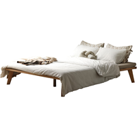 YESWOOD 源氏木语 柏林系列 B3807 简约实木床 原木色 120*200cm 高铺款