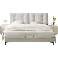 QuanU 全友 115029 奶油风猫抓绒布床 1.8m