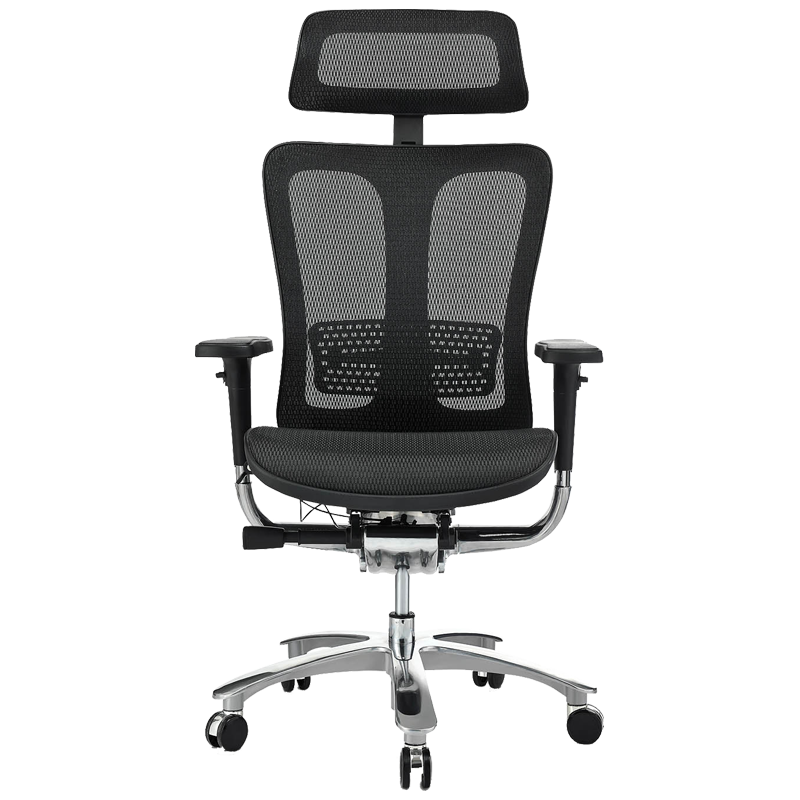 GAVEE 人体工学电脑椅家用办公椅 升降座椅 网布转椅可躺老板椅 电竞椅 黑皮真皮坐垫