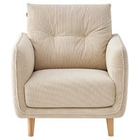 QuanU 全友 118012A 现代简约布艺单人沙发 杏色