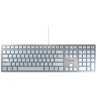 CHERRY 樱桃 薄膜键盘 办公键盘  超薄静音 时尚款银色KC6000 无光