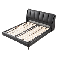 顾家家居 KUKA 现代轻奢纳帕牛皮卧室主卧双人大床8133可可黑1.8m+M0099C