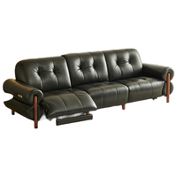 儒黛黑糖云朵皮艺沙发头层牛皮真皮实木沙发客厅直排沙发电动款 2.3m