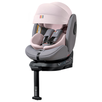 贝思贝特(besbet)儿童座椅0-4-12岁婴儿宝宝汽车用360度旋转i-Size认证 豆蔻粉 欢乐号-豆蔻粉