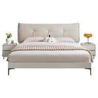 QuanU 全友 家居 卧室双人床高弹棉皮艺1.5米绵云软靠床