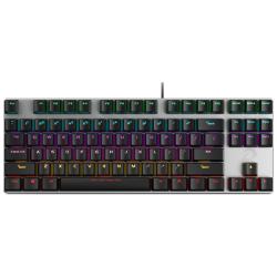 达尔优 多键无冲 机械键盘  黑银混光 青轴 RGB