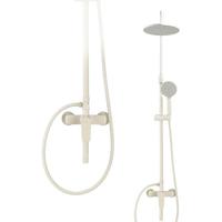 惠达精铜淋浴花洒套装浴室卫生间沐浴器奶油风奶白色大顶喷头淋雨