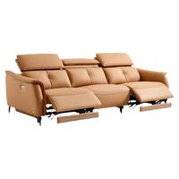 林氏家居头层牛皮沙发电动多功能躺椅G036珍珠灰G036-A左单人+双人+右单人
