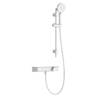 法恩莎卫浴二功能可升降玻璃置物台易除垢喷头分体式安装淋浴花洒套装 F9E8843MW（奶油白）