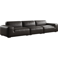 布雷尔（BULEIER）沙发大黑牛豆腐块头层牛皮沙发客厅沙发整装家具 3.1米豪华版 豪华版-【接触面-头层牛皮】