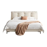 全友家居奶油风猫抓布艺软包床1.8米主卧室高脚双人大床家具115085 【猫抓绒】单床 1.8*2m