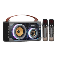 先科（SAST）T65音箱 家庭ktv音响套装户外大音量广场舞音响迷你手提便携式话筒蓝牙音箱一体黑色