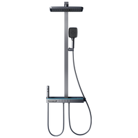 M 摩恩曼 恒温花洒套装数显增压淋浴花洒全套氛围灯钢琴按键玻璃M801 枪灰色智能数显