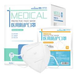 海氏海诺 大麦 N95医用防护口罩 无菌独立50只装 3D立体防护灭菌口罩 耳戴-灭菌50只