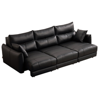 CHEERS 芝华仕 30356 意式真皮多功能沙发床 三人位三电动 魅影黑