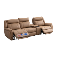 CHEERS 芝华仕 30318 真皮电动功能沙发 三人位+储物几*2 赤霞橙