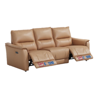 CHEERS 芝华仕 30522 极简真皮功能沙发 三人位双功能 卡其色