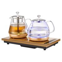 自动泡茶底部上水电热烧水壶茶台抽水一体机茶桌嵌入式煮茶器