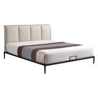 芝华仕科技布双人床主卧卧室现代极简布艺C092暖白色1.5米 C092暖白色1.5*2米