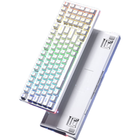 AULA狼蛛F2098/F2098pro客制化机械键盘无线/蓝牙/有线s三模连接Gasket结构全键热插拔办公游戏电竞键盘 2098【皎月白】青轴