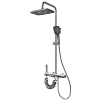 一卫 淋浴花洒套装浴室喷头花洒全套增压沐浴家用花洒洗澡家用三件套 [水镀冷热】玻璃面板+按键出