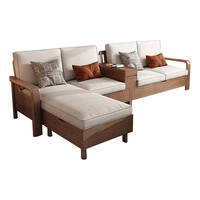 韵存宋式美学实木储物沙发小户型客厅直排冬夏两用沙发中式白蜡木家具 三人位+边几+贵妃位 【省心版:猫抓布+白蜡木】