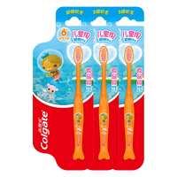 Colgate高露洁儿童牙刷细毛软毛3支 6-12岁 换牙期（颜色 ）刷舌头 6-12岁儿童牙刷3支