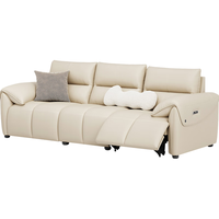 林氏家居现代轻奢电动功能钢琴键真皮沙发小户型客厅家具林氏木业G260 【柔沙色】2.96m右电动位