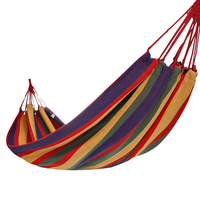 巨木 吊床户外加厚加宽双人秋千帆布彩条单人吊床户外休闲防侧翻