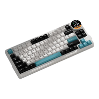 VTERVTER K75青春版旋钮智慧屏无线蓝牙三模女生游戏RGB客制化机械键盘 仙露白-三模-花寻轴-送手托