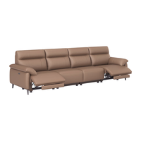 左右沙发皮艺双语音电动功能沙发DZY6001四人位双语音电动 焦糖色